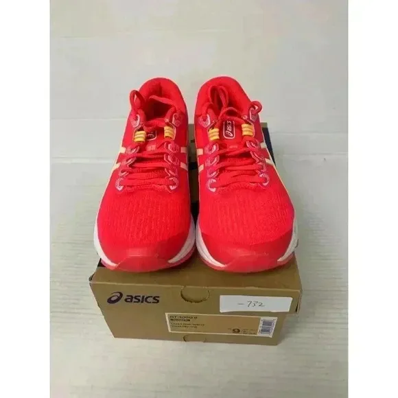 -732 Asics GT-1000 8, Laser/Pink/White, Womens Running Shoes-US 9 Womens