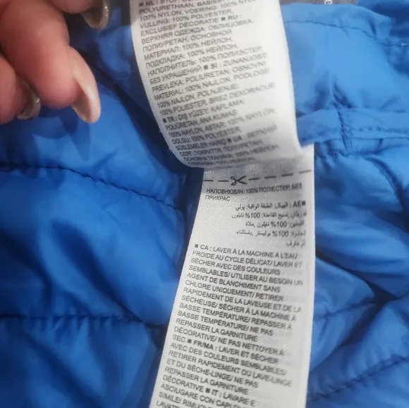 [ GAP KIDS] boys size Small,  blue zip up hooded prima loft down coat.