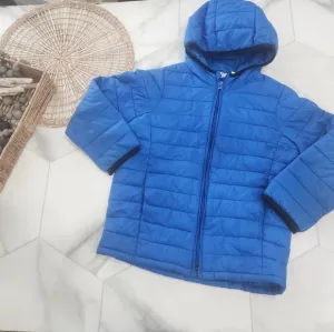 [ GAP KIDS] boys size Small,  blue zip up hooded prima loft down coat.