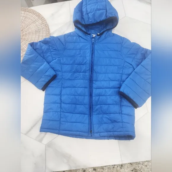 [ GAP KIDS] boys size Small,  blue zip up hooded prima loft down coat.