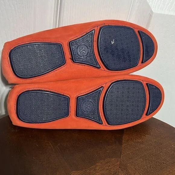 🔥 Johnston &amp; Murphy Womens Orange Slip On Loafer Driving Shoes Sz 6.5 - PERFECT