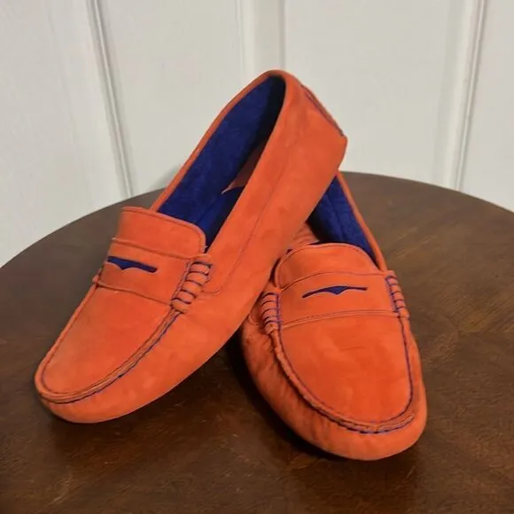 🔥 Johnston &amp; Murphy Womens Orange Slip On Loafer Driving Shoes Sz 6.5 - PERFECT