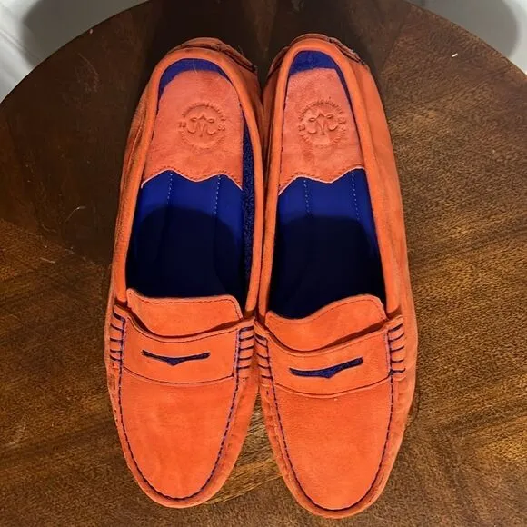 🔥 Johnston &amp; Murphy Womens Orange Slip On Loafer Driving Shoes Sz 6.5 - PERFECT