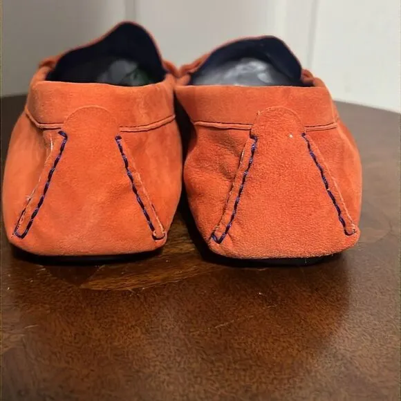 🔥 Johnston &amp; Murphy Womens Orange Slip On Loafer Driving Shoes Sz 6.5 - PERFECT