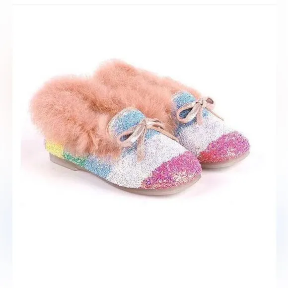 🌈 RAINBOW CRYSTAL SLIP ON KID SHOEs SIZE 33 (2y)