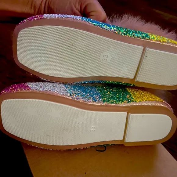 🌈 RAINBOW CRYSTAL SLIP ON KID SHOEs SIZE 33 (2y)