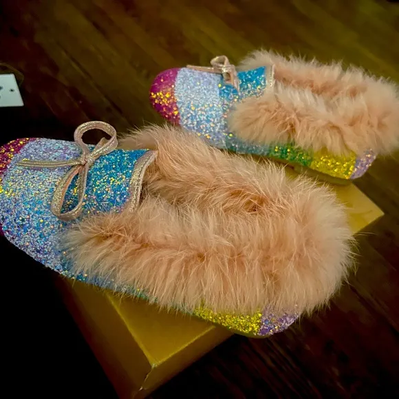 🌈 RAINBOW CRYSTAL SLIP ON KID SHOEs SIZE 33 (2y)