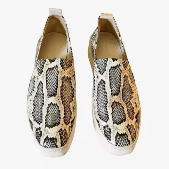 🆕 Vince Saxon 2 Snakeskin Leather Platform Slip On Sneakers Size 9