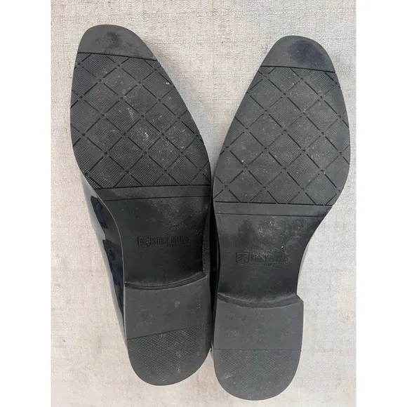 10.5 Men's Stacy Adams Phoenix Tassel Slip On Tuxedo Shoes Black Patent Leather