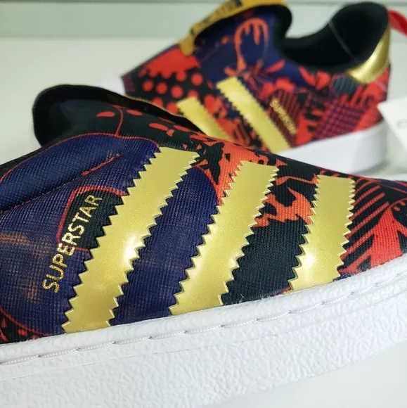 10K Adidas Superstar 360 GZ7347 RARE Unisex Kids Toddler Multi Slip On Sneakers