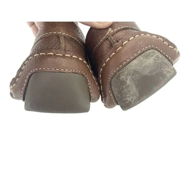 1901 Men's Loafer Shoes Brown Leather Driving Slip On Shoes SZ 8