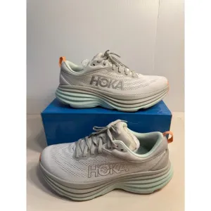 .5098 Hoka Bondi 8, Grey, Womens Running Shoes-US 9.5 Womens