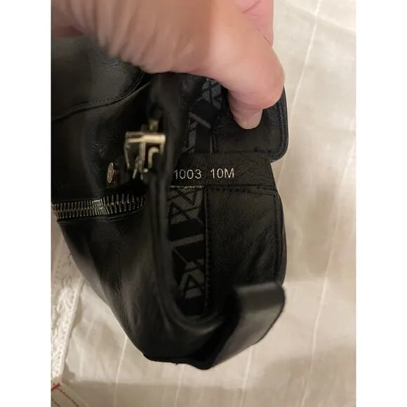 $525 Aquatalia Colbie Weatherproof Black Leather Bootie Boots Dual Zippers 10
