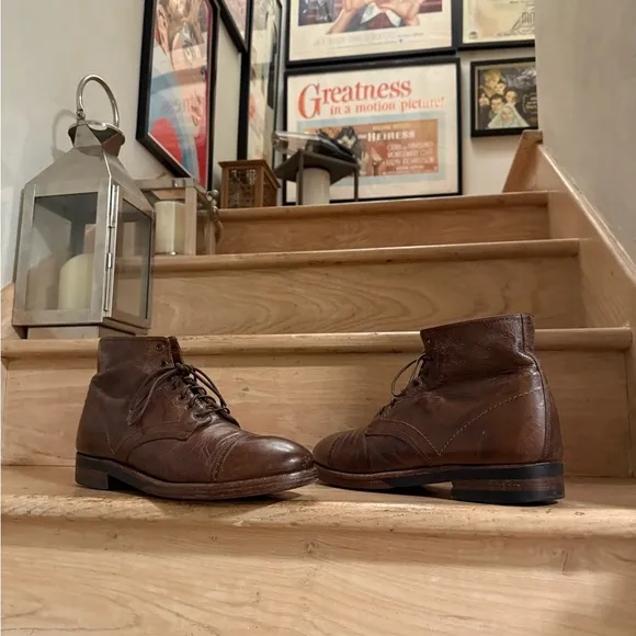 82% ⬇️ Retail - Officine Creative 7-Eyelet Brown Leather Boots - Mens 10US/43EU.
