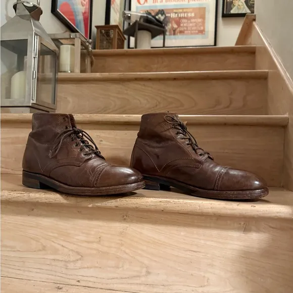 82% ⬇️ Retail - Officine Creative 7-Eyelet Brown Leather Boots - Mens 10US/43EU.