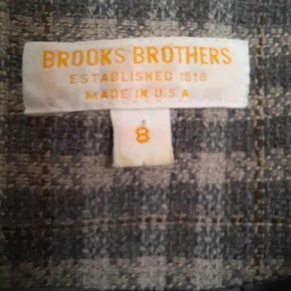 90s BROOKS BROTHERS Oversized Womens Wool Blazer Vintage Plaid Checked 8