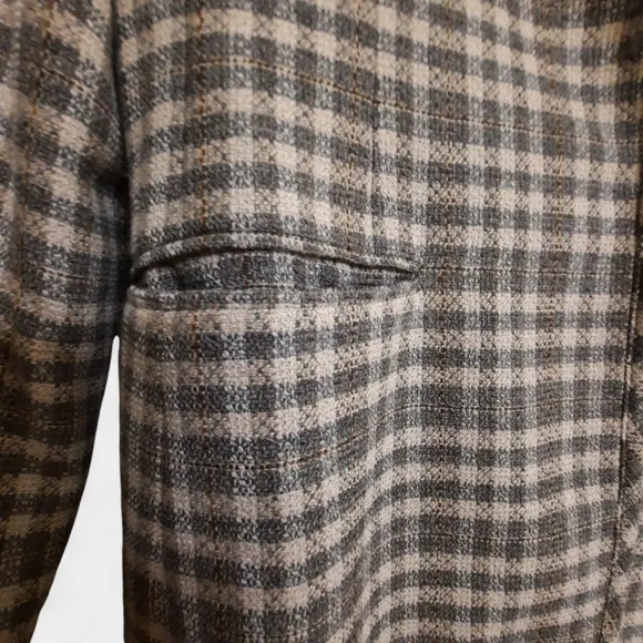 90s BROOKS BROTHERS Oversized Womens Wool Blazer Vintage Plaid Checked 8
