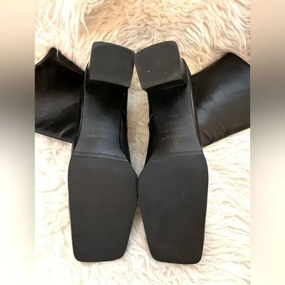 90s Etienne Aigner Impact Ankle Boots Square Toe Black Leather 8.5 N