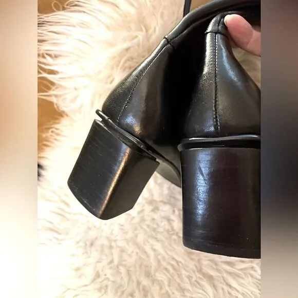 90s Etienne Aigner Impact Ankle Boots Square Toe Black Leather 8.5 N