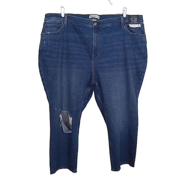 Abercrombie &amp; Fitch Curve Love Ultra High-Rise Ankle Straight Jean Size 37/24S …