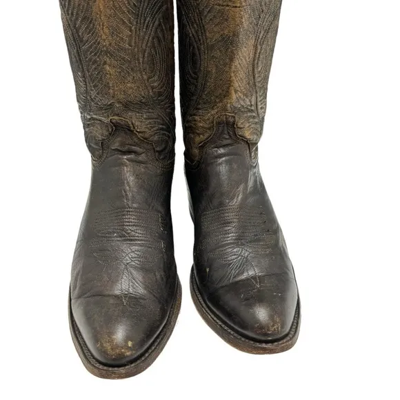 Abilene Men's Brown 6684 Leather Western Cowboy Boots Size 10