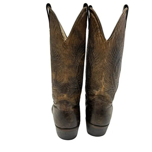 Abilene Men's Brown 6684 Leather Western Cowboy Boots Size 10