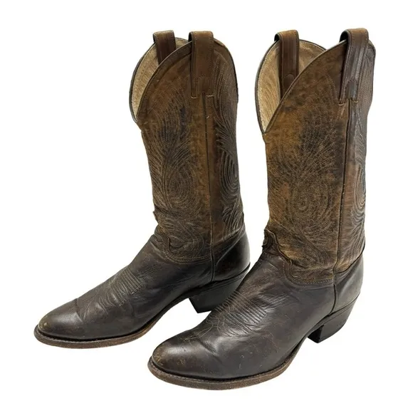 Abilene Men's Brown 6684 Leather Western Cowboy Boots Size 10
