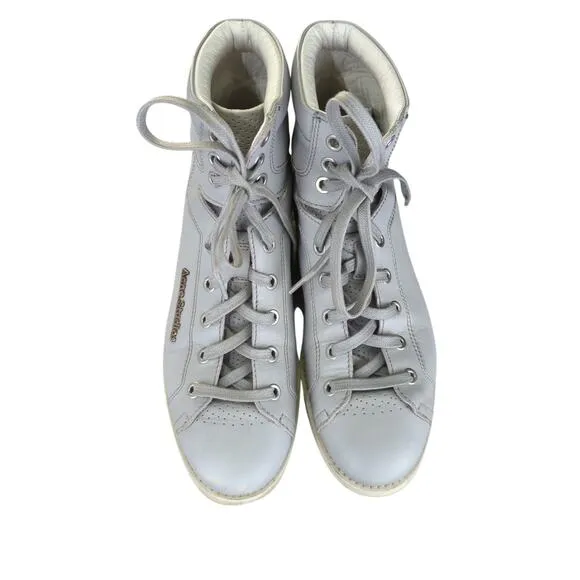 Acne Studios Feliks High Top Sneakers Gray Wedge Platform Leather Women's 38 8