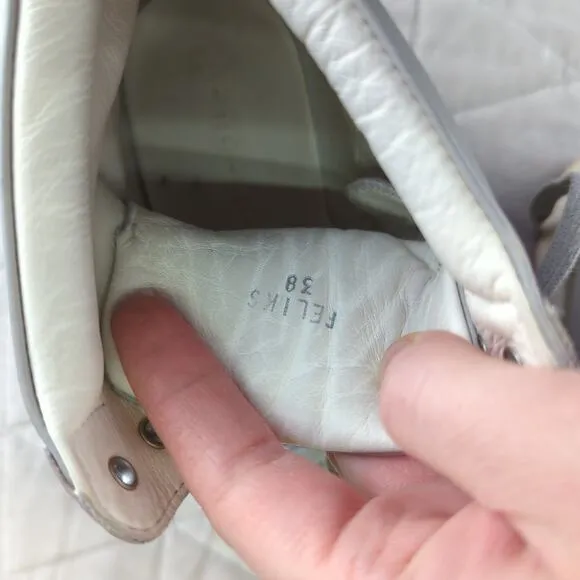 Acne Studios Feliks High Top Sneakers Gray Wedge Platform Leather Women's 38 8