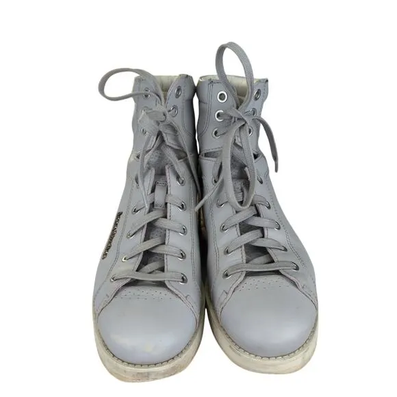 Acne Studios Feliks High Top Sneakers Gray Wedge Platform Leather Women's 38 8
