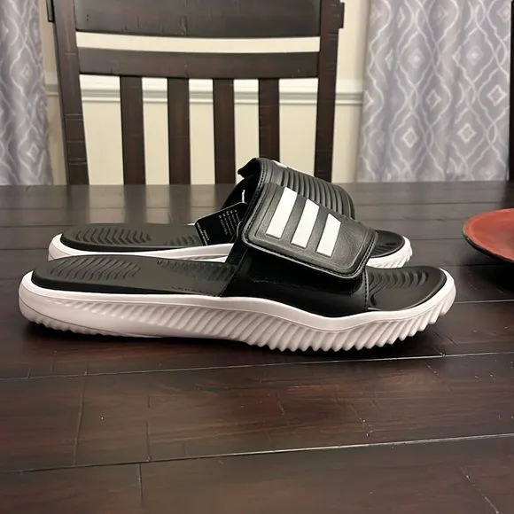 Adidas Alphabounce 2.0 Slides Sandals Shoes GY9415 new black white Mens Size 13
