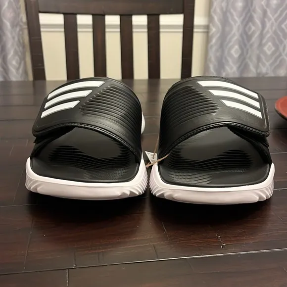 Adidas Alphabounce 2.0 Slides Sandals Shoes GY9415 new black white Mens Size 13