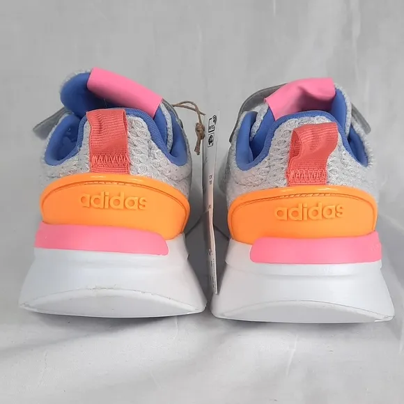 Adidas Cloudfoam Racer TR21 Little Kids Shoes Size 12.5  Grey Gray Blue Pink NEW