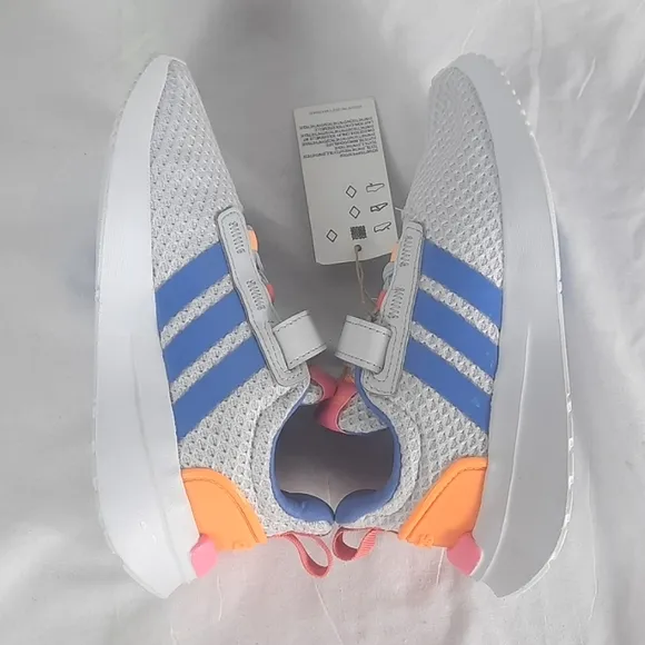 Adidas Cloudfoam Racer TR21 Little Kids Shoes Size 12.5  Grey Gray Blue Pink NEW