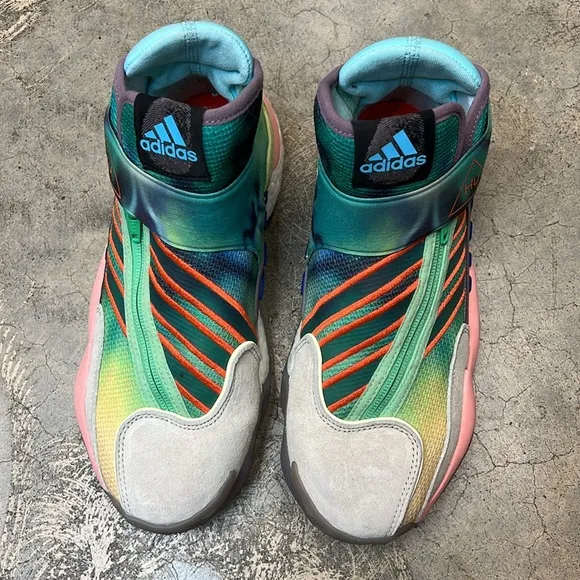 Adidas Hu multi color high top sneakers