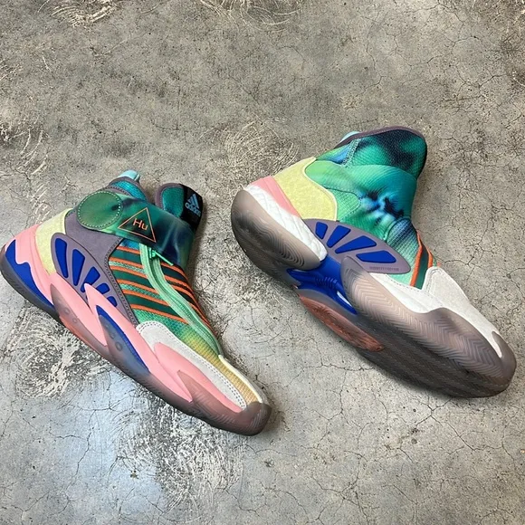 Adidas Hu multi color high top sneakers