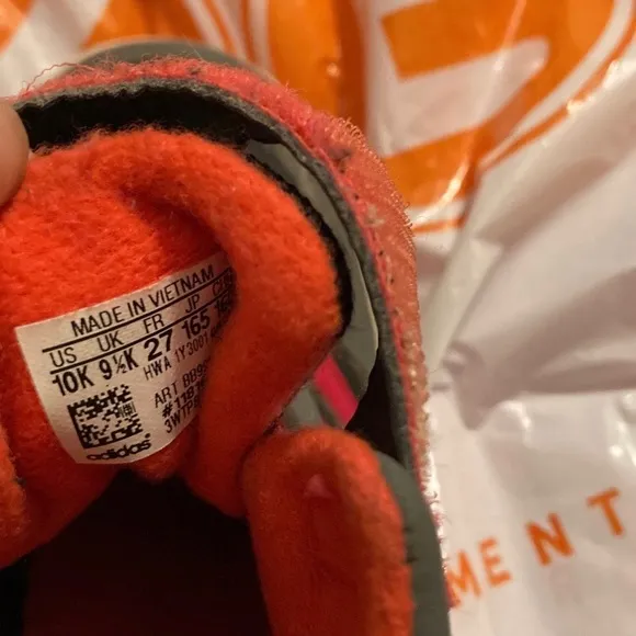 Adidas Kids Size 10K Velcro High Top Sneakers