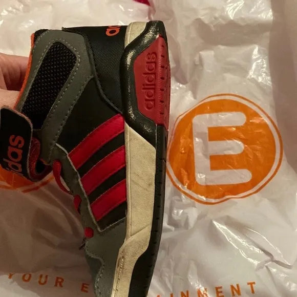 Adidas Kids Size 10K Velcro High Top Sneakers