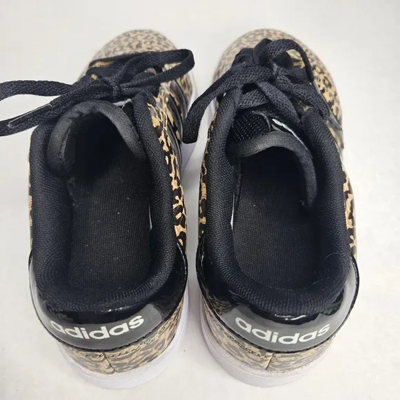 ADIDAS leopard print black and tan platform sneakers size 9