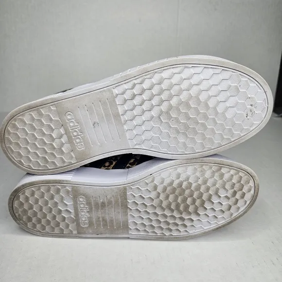 ADIDAS leopard print black and tan platform sneakers size 9
