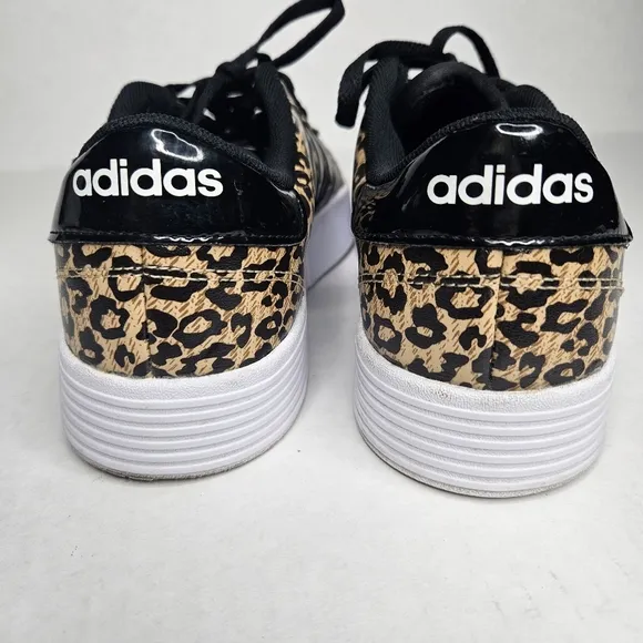 ADIDAS leopard print black and tan platform sneakers size 9