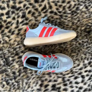 Adidas Light Blue and Red Platform Sneakers