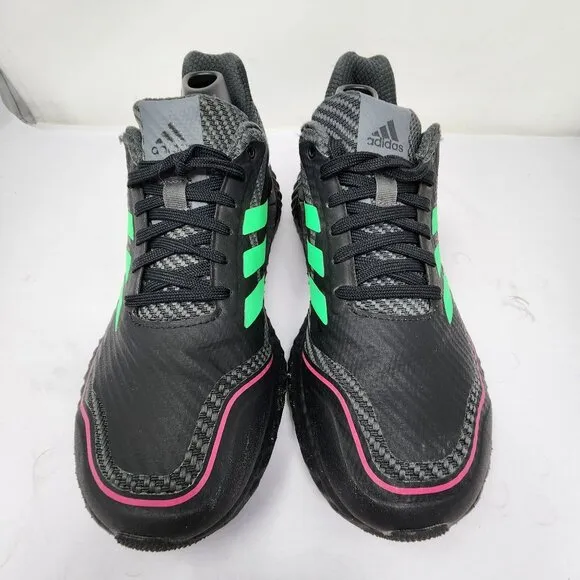 Adidas Mens Clima Warm LTD Running Shoes US 7 Black &amp; Neon Green Lightweight H67