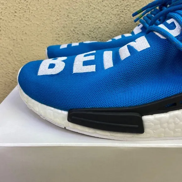 adidas NMD Human Race Shoes Mens Size 12 Blue White Pharrell Williams BB0618