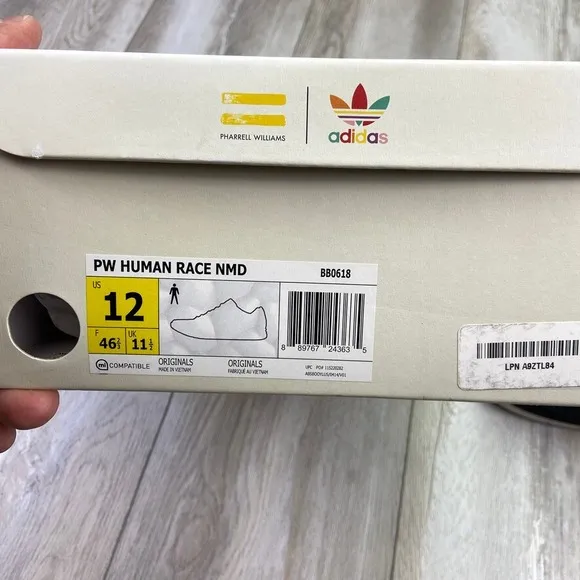 adidas NMD Human Race Shoes Mens Size 12 Blue White Pharrell Williams BB0618