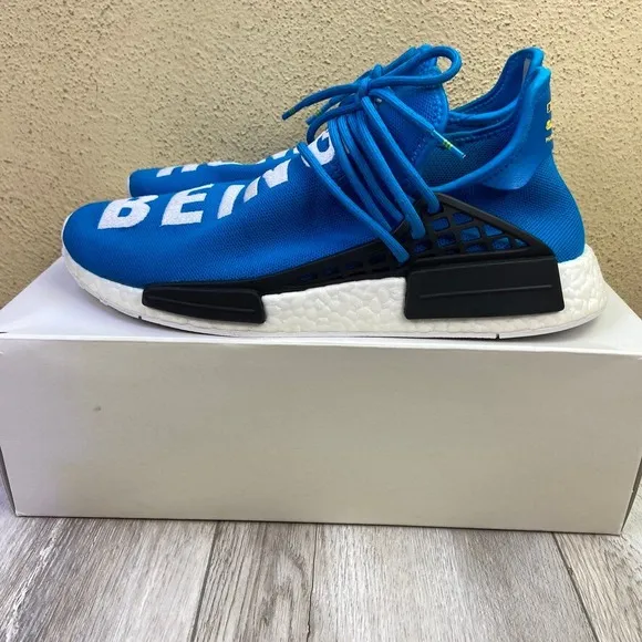 adidas NMD Human Race Shoes Mens Size 12 Blue White Pharrell Williams BB0618