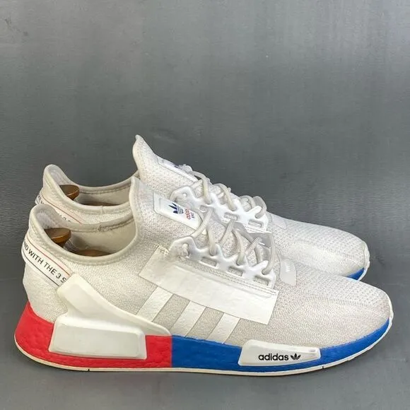 Adidas  NMD_R1 V2 'White Lush Red Blue' sneaker shoes Mens size  13