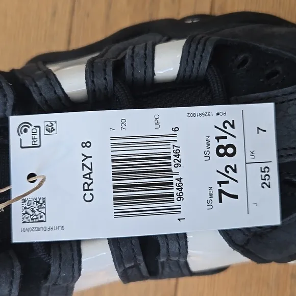 Adidas Originals Crazy 8 OG Mens Basketball Shoes Size 7.5 Black White IF2448