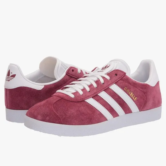 adidas Originals mens Gazelle Shoes Collegiate Burgundy/White/Gold Metallic 10