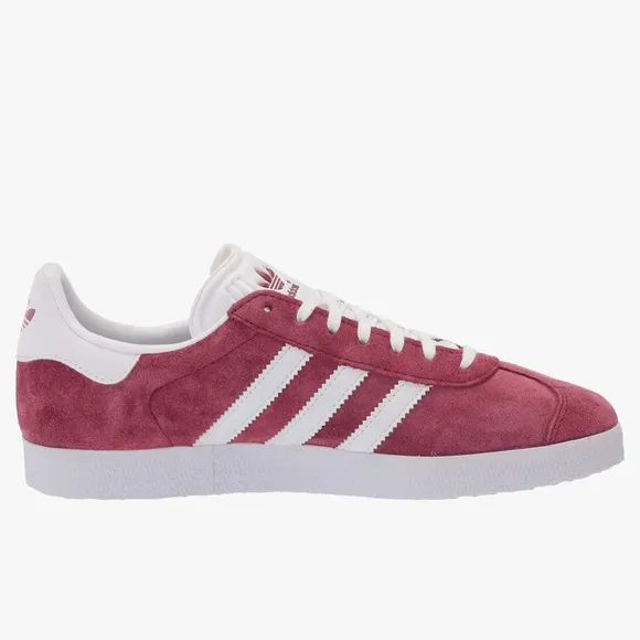 adidas Originals mens Gazelle Shoes Collegiate Burgundy/White/Gold Metallic 10